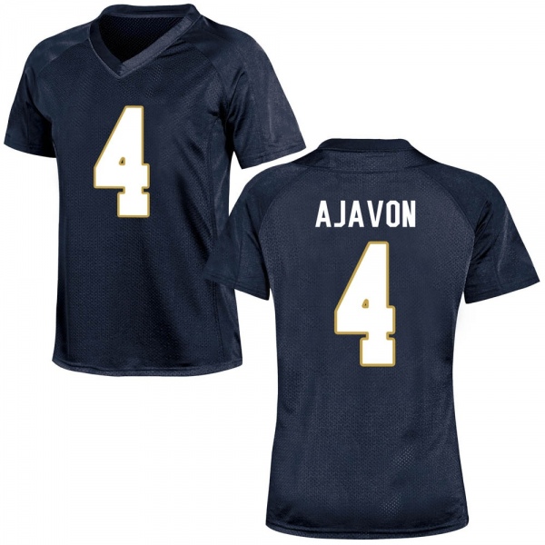 Litchfield Ajavon Notre Dame Fighting Irish NCAA Women's #4 Navy Blue Game College Stitched Football Jersey KSZ5255ZR